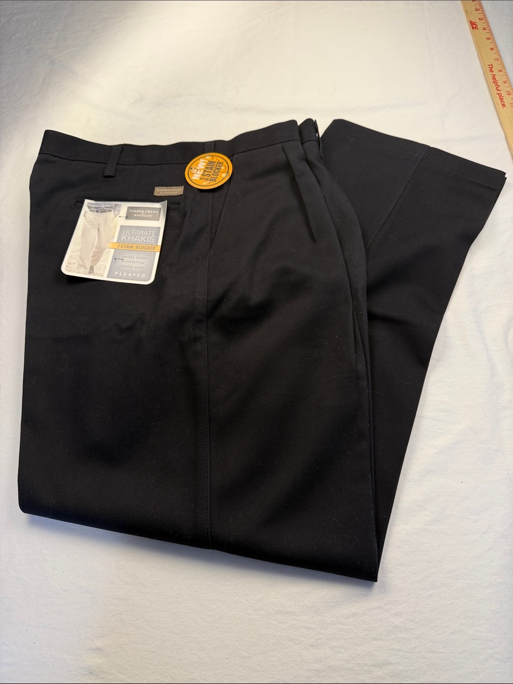 Timber Creek Men's Black Dress Pants - Classic Pleated Trousers 36-34